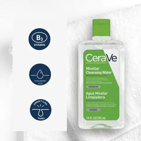 CeraVe Hydrating Micellar Cleansing Water 295ml Facial Cleansers CeraVe Hydrating Micellar Cleansing Water 295ml | Micellar Water Ireland