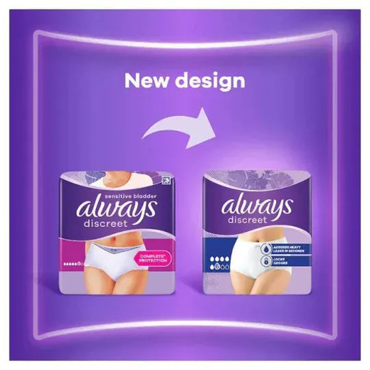 Always Discreet Pants Normal Medium 12 Pack Feminine Care Always Discreet Pants Normal Medium 12 Pack