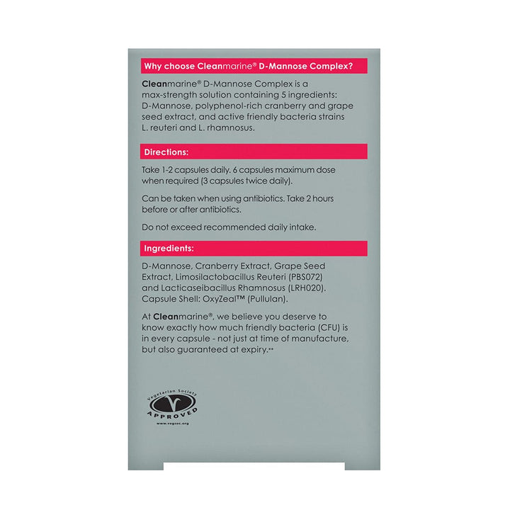 Cleanmarine D-Mannose Complex 60 Capsules Feminine Care Cleanmarine D-Mannose Complex 60 Capsules