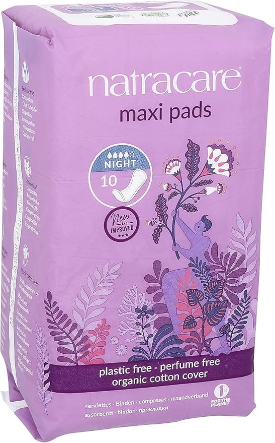 Natracare Organic and Natural Maxi Pads Night (10) Feminine Care Natracare Organic and Natural Maxi Pads Night (10)