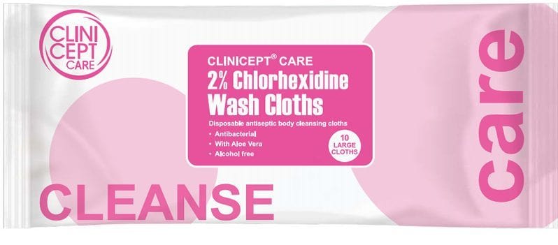 Clinicept 2% Chlorhexidine Wash Cloths (10) First Aid