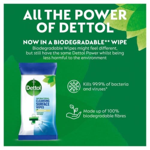 Dettol Anti-Bacterial Cleansing Surface Wipes - Value Pack (72's) First Aid