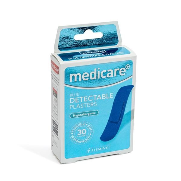 MedicareBlue Detectable Plasters 30Pack FIRST AID MedicareBlue Detectable Plasters 30Pack