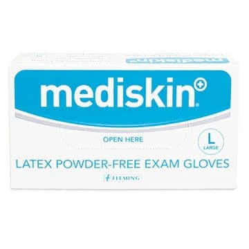 Mediskin Latex Gloves Powderfree Large 100 Pack FIRST AID Mediskin Latex Gloves Powderfree Large 100 Pack