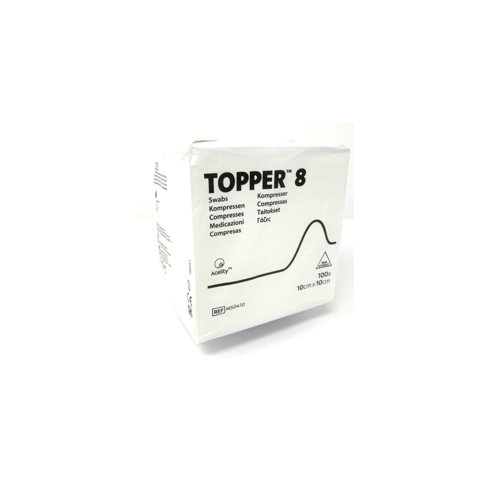 Topper 8 Non Sterile Gauze Swabs - 10cm X 10cm (100) First Aid