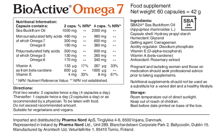 BioActive Omega-7 with Sea Buckthorn Oil (60) Fish Oils