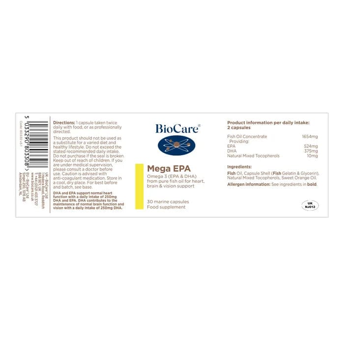 Biocare Mega EPA (60) Fish Oils