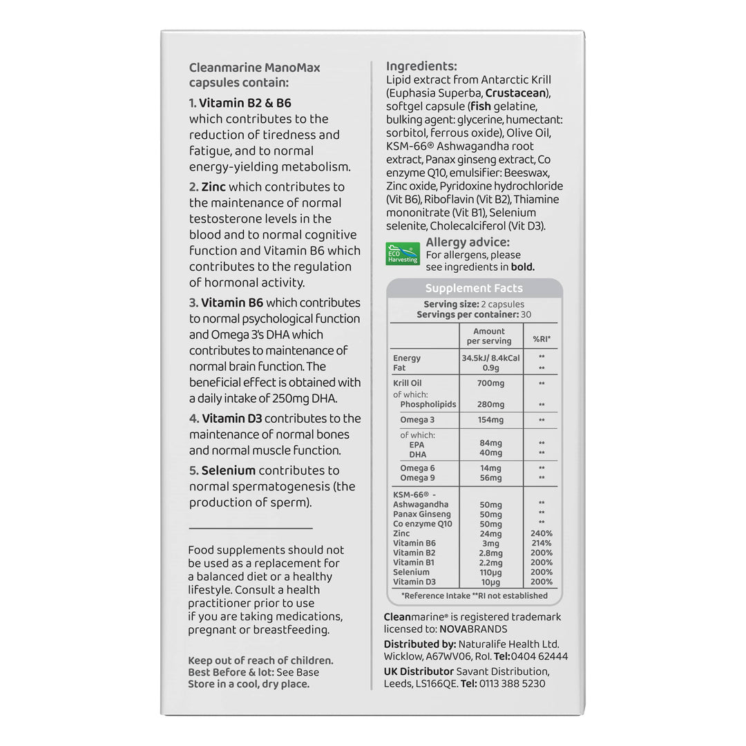 Cleanmarine ManoMax (60) Fish Oils Cleanmarine ManoMax (60)