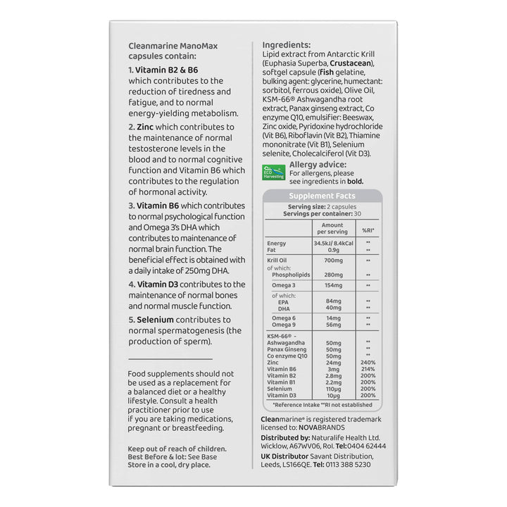 Cleanmarine ManoMax (60) Fish Oils Cleanmarine ManoMax (60)