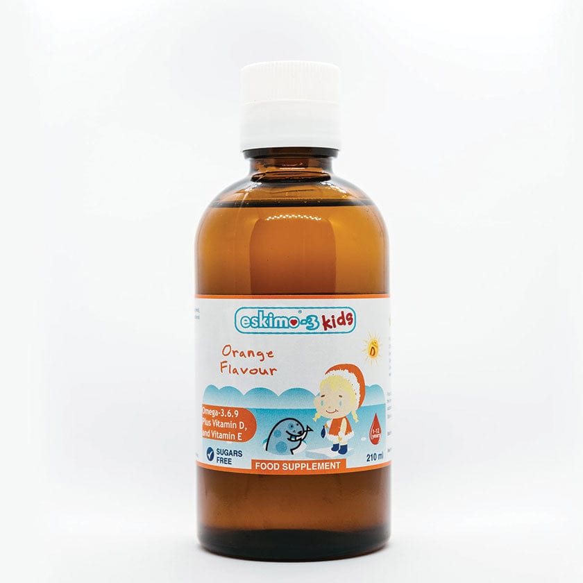 Eskimo-3 Kids with Omega 3, 6, 9 plus Vitamin A & D Orange Flavour (210ml) Fish Oils