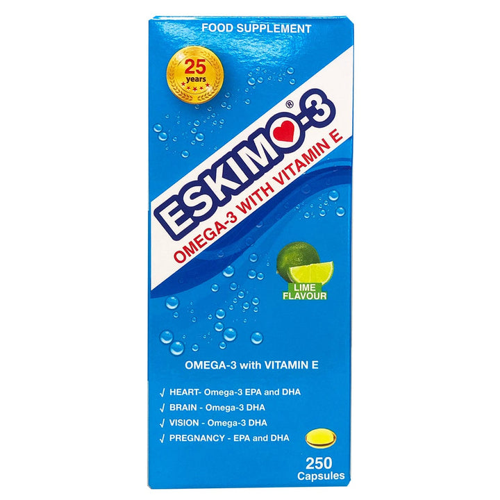 Eskimo 3 Omega Oil with Vitamin E Capsules (250) Fish Oils