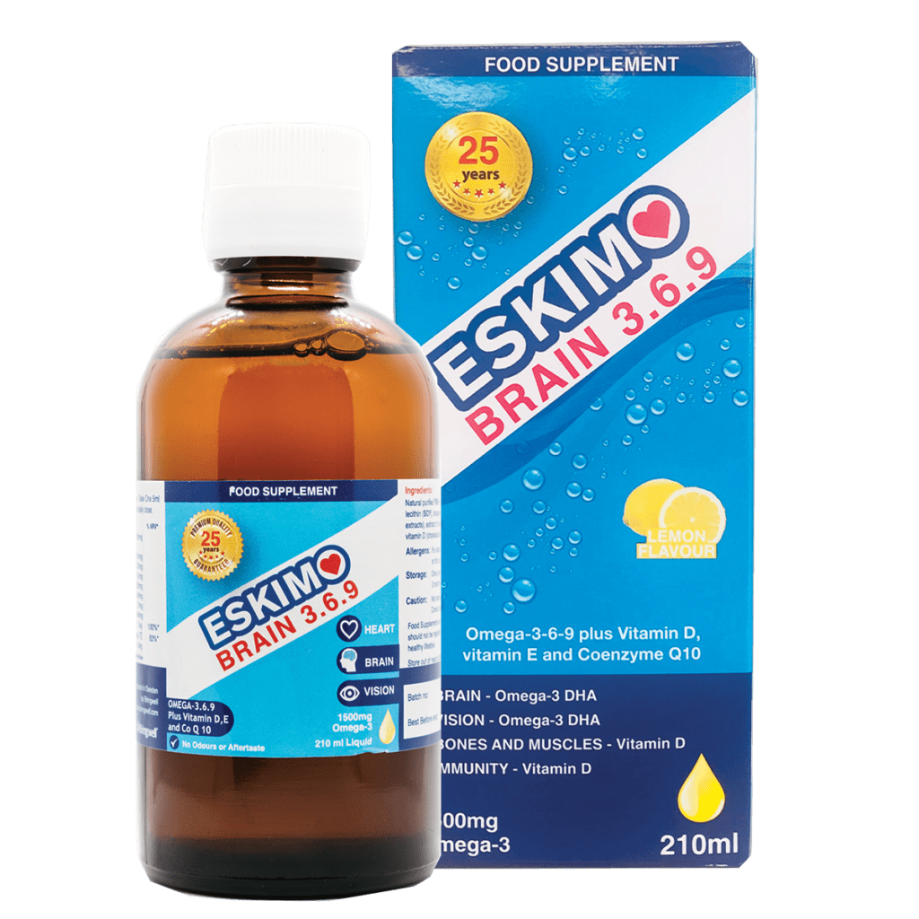 Eskimo Brain Omega 3, 6 & 9 Fish Oils with CoQ10 Liquid (210ml) Fish Oils