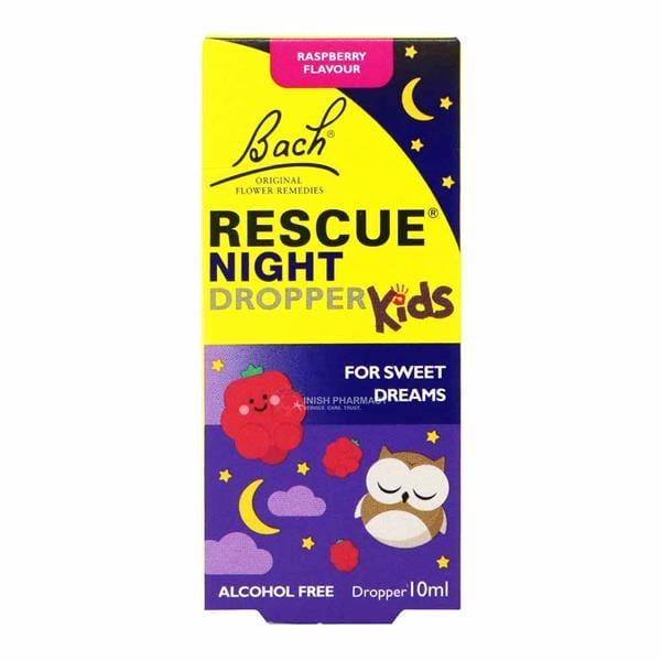 Bach Rescue Kids Remedy Night Dropper Raspberry 10m For Children Bach Rescue Kids Remedy Night Dropper Raspberry 10m