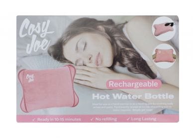 Cosy Joe Rechargeable Hot Water Bottle Pink Aid Sleep