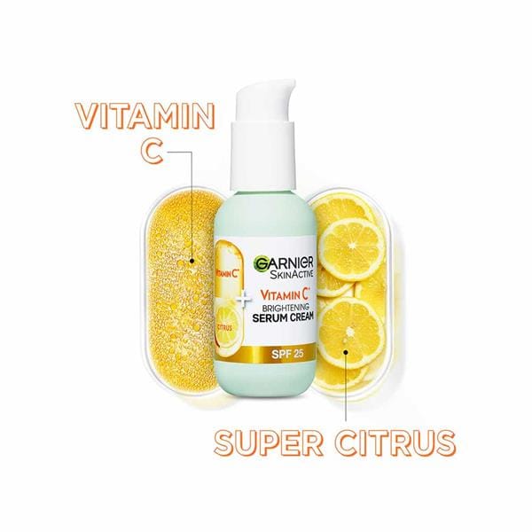 Garnier SkinActive Vitamin C 2in1 Brightening Serum Cream SPF 25 50ml Garnier SkinActive Vitamin C 2in1 Brightening Serum Cream SPF 25 50ml