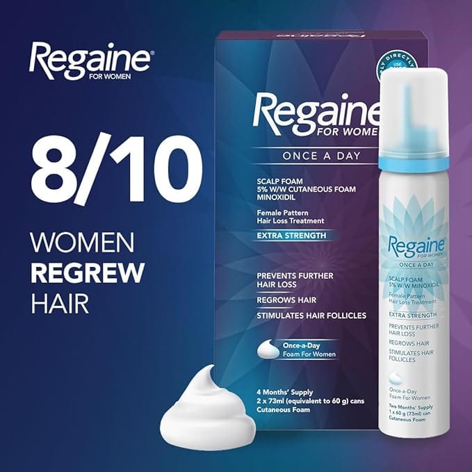 Regaine for Women Extra Strength Scalp Foam 5%w/w (60gx2) Hair Loss Treatments