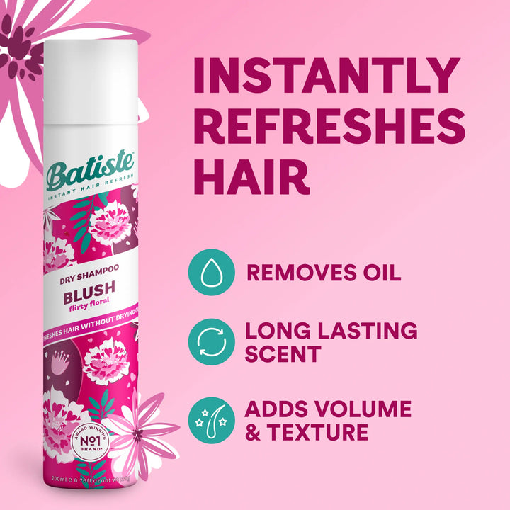 Batiste Dry Shampoo Blush 200ml Haircare Batiste Dry Shampoo Blush 200ml – Refresh Hair Instantly