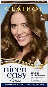 Clairol Nice N Easy Crème Natural Looking Permanent Hair Dye - 6 Light Brown Haircare