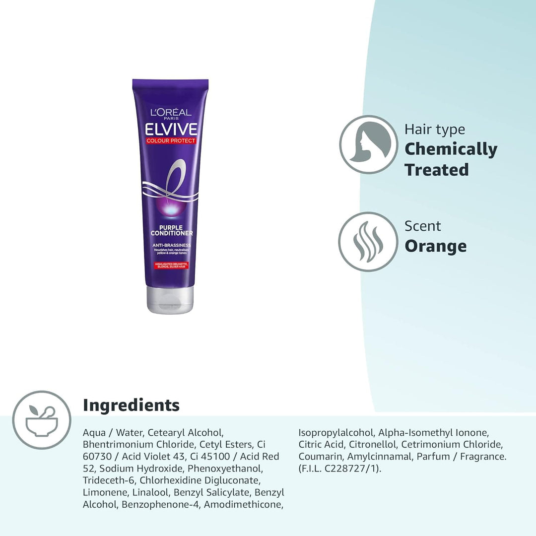 L'Oreal Elvive Colour Protect Purple Conditioner 150ml HAIRCARE L'Oreal Elvive Colour Protect Purple Conditioner 150ml