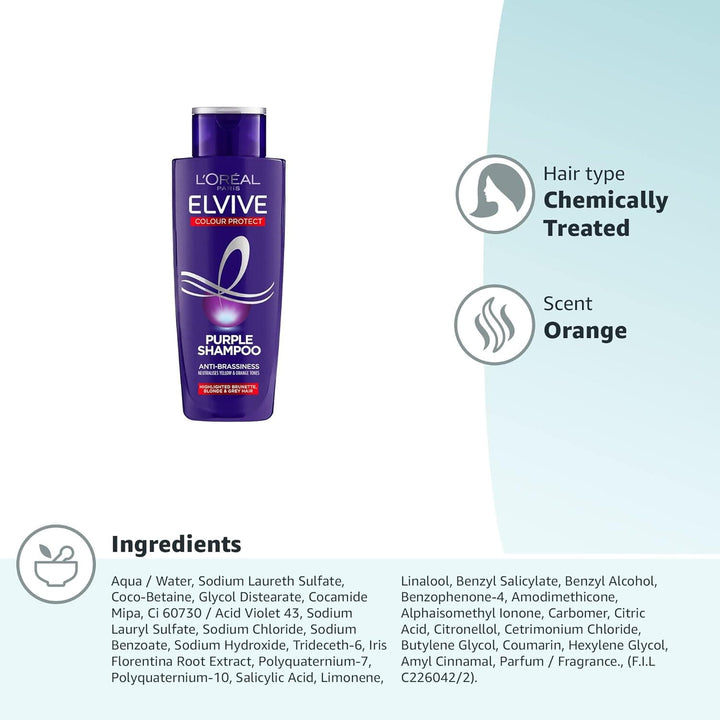 L'Oreal Elvive Colour Protect Purple Shampoo 200ml HAIRCARE L'Oreal Elvive Colour Protect Purple Shampoo 200ml