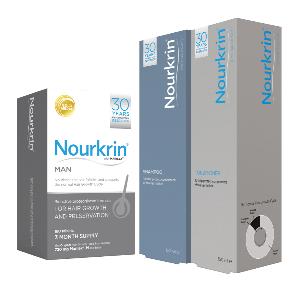 Nourkrin Man - 3 Months Supply (180) FREE Shampoo & Conditioner Haircare