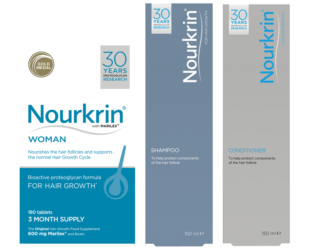 Nourkrin Woman - 3 Months Supply (180) FREE Shampoo & Conditioner Haircare