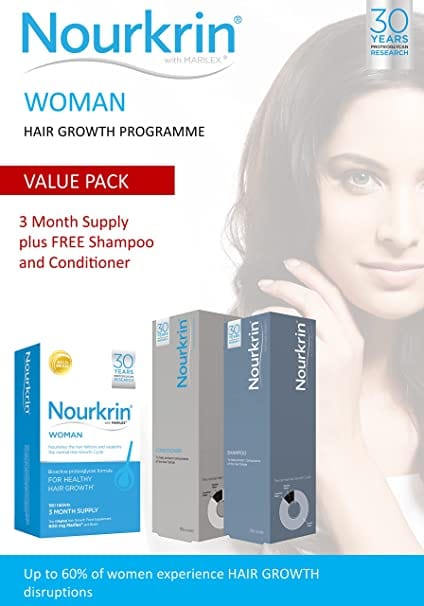 Nourkrin Woman - 3 Months Supply (180) FREE Shampoo & Conditioner Haircare