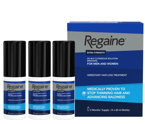 Regaine Extra Strength 5% w/v Solution 3Pk (For Men and Women) Haircare Regaine Extra Strength 5% Solution 3 Pack | Minoxidil Hair Loss Treatment | Lir Pharmacy