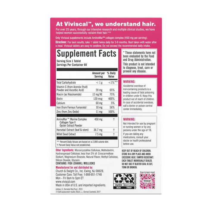 Viviscal Max Strength Hair Supplement 180 Tablets Haircare Viviscal Max Strength Hair Supplement 180 Tablets | Hair Support Ireland