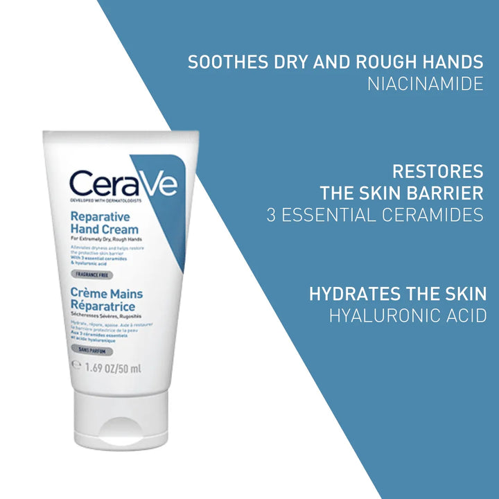 CeraVe Reparative Hand Cream 50ml Hands and Nails CeraVe Reparative Hand Cream 50ml | Hand Cream Ireland