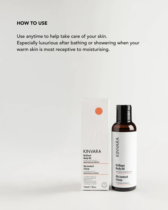 Kinvara Skincare Brilliant Body Oil 150ml Hands and Nails Kinvara Natural Skincare Body Oil 150ml | Hydrating Natural Body Oil