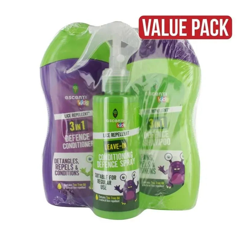 ESCENTI HEAD LICE DEFENCE TRIO PACK HEAD LICE ESCENTI HEAD LICE DEFENCE TRIO PACK