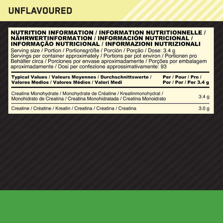 Optimum Nutrition Creatine Unflavoured (317g) Health Food