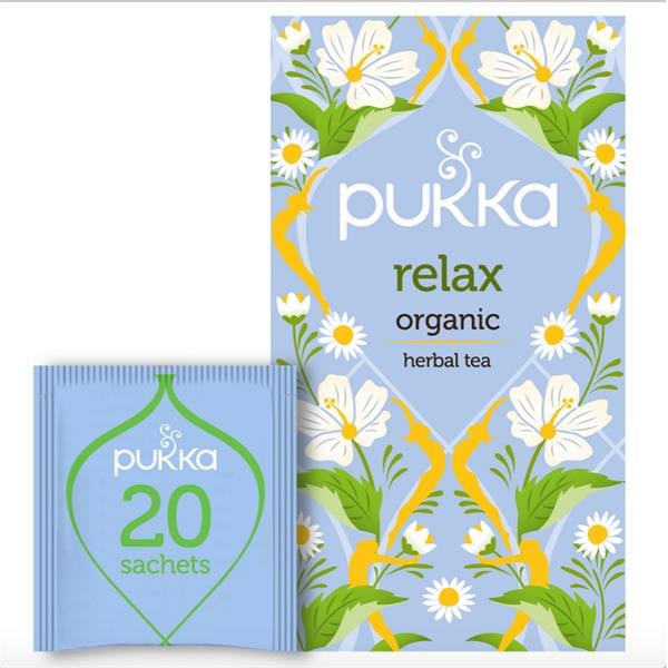 Pukka Herbal Tea Sachets Relax Tea (20) Health Food