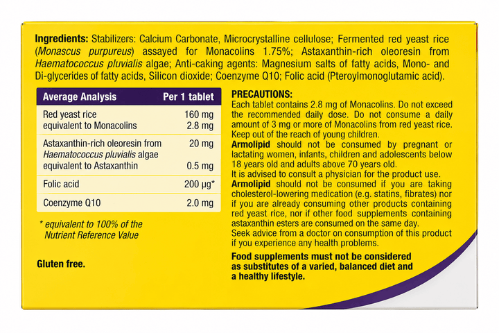 Armolipid 30 Tablets Heart Health Armolipid Tablets 30 | Cholesterol &amp; Heart Support Supplement