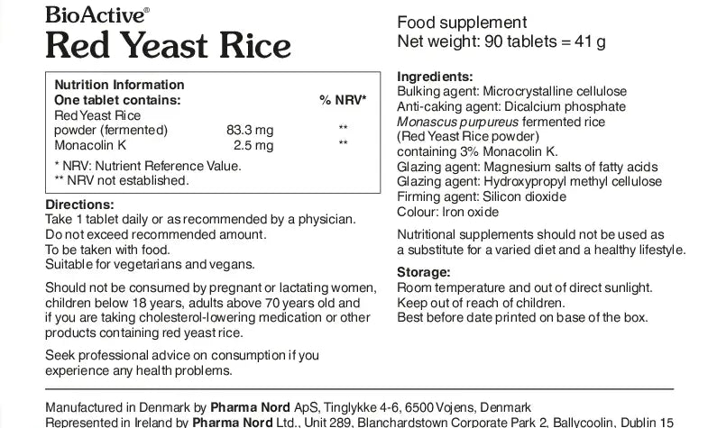BioActive Red Yeast Rice 90 tablets Heart Health BioActive Red Yeast Rice 90 tablets
