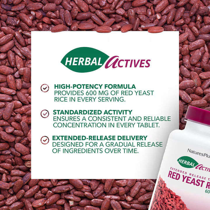 Natures Plus Herbal Active Red Yeast Rice 600mg 60 Heart Health Natures Plus Red Yeast Rice 600mg 60 Capsules | Standardised Herbal Supplement Ireland