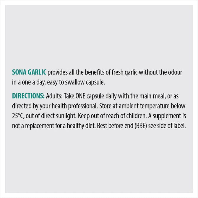 Sona Garlic Once a Day Odourless (60) Heart Health