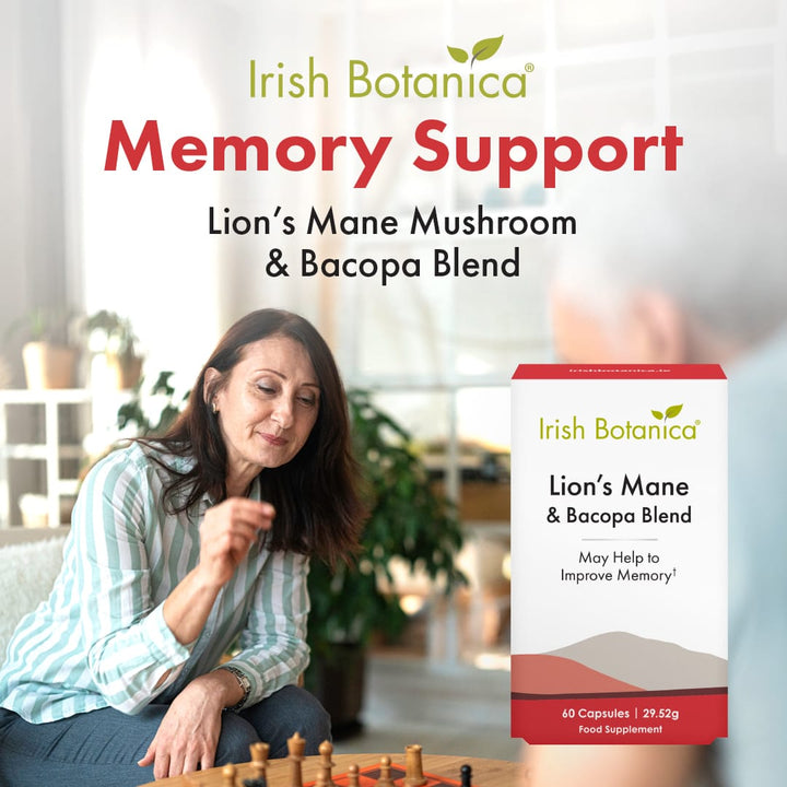 Irish Botanica Lions Mane Mushroom and Bacopa Capsules 60 Herbal Remedies Irish Botanica Lions Mane Mushroom and Bacopa Capsules 60
