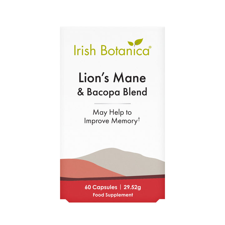 Irish Botanica Lions Mane Mushroom with Bacopa Capsules 60 Herbal Remedies Irish Botanica Lions Mane Mushroom with Bacopa Capsules 60