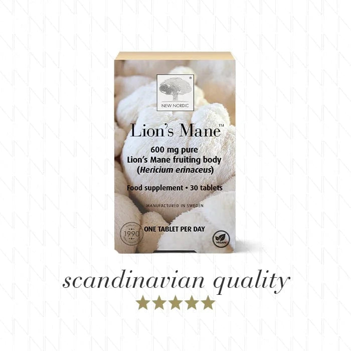 New Nordic Lions Mane Mushroom 600mg Tablets 30 Herbal Remedies New Nordic Lions Mane Mushroom 600mg Tablets 30