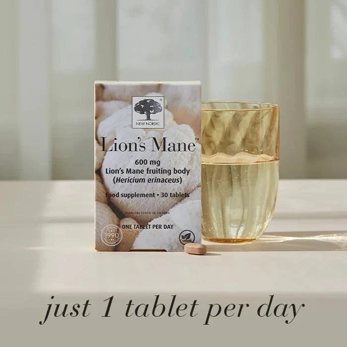New Nordic Lions Mane Mushroom 600mg Tablets 30 Herbal Remedies New Nordic Lions Mane Mushroom 600mg Tablets 30