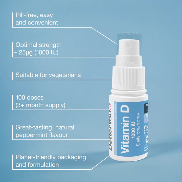 D1000 Vitamin D Oral Spray | Better You (15ml) Immune System