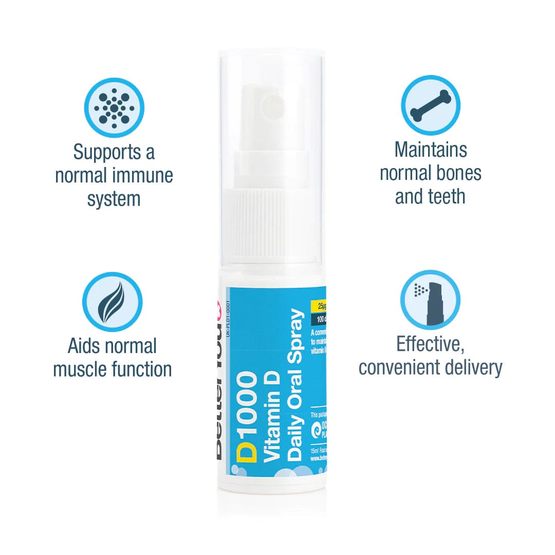 D1000 Vitamin D Oral Spray | Better You (15ml) Immune System