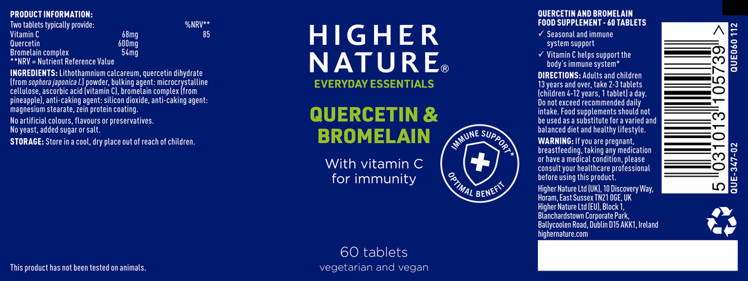 Higher Nature Quercetin & Bromelain (60) Immune System