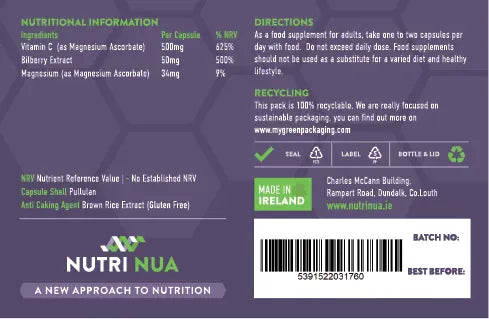 Nutri Nua Vitamin C 500mg 60 Capsules Immune System Nutri Nua Vitamin C 500mg 60 Capsules | Buffered Vitamin C | Lir Pharmacy