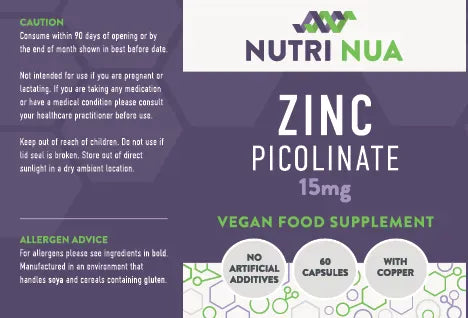 Nutri Nua Zinc Picolinate 15mg 60 Capsules Immune System Nutri Nua Zinc Picolinate 15mg 60 Capsules | Zinc &amp; Copper | Lir Pharmacy