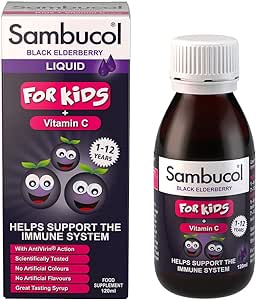 Sambucol Liquid For Kids with Vitamin C (120ml) & FREE Effervescent 15s Immune System