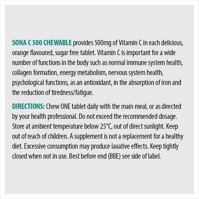 Sona C500 Chewable Tablets (30) Immune System