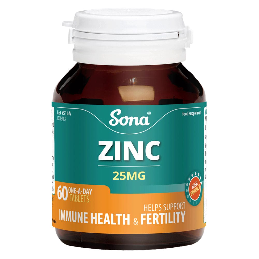 Sona Zinc 25mg Tablets (60) Immune System